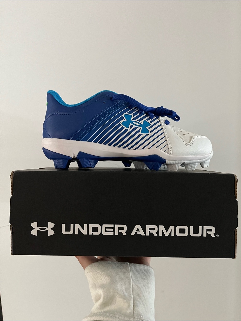 Under Armour Blue and White Soccer Cleats